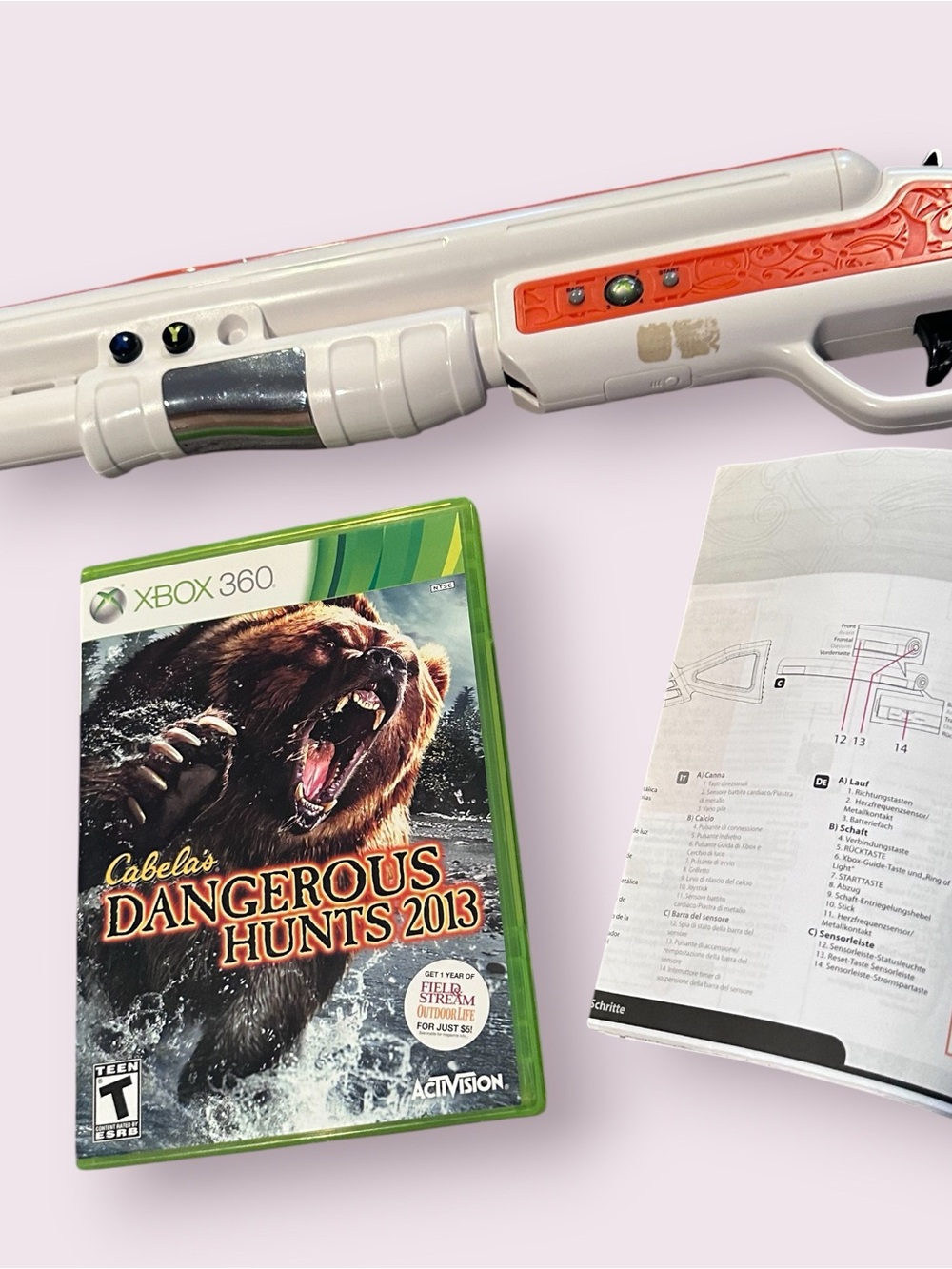 XBOX 360 Cabela's Dangerous Hunts 2013 Video Game With Gun And Manual NOT TESTED - Picture 2 of 16